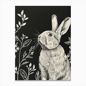English Lop Rabbit Minimalist Illustration 2 Canvas Print