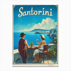 Aihrgdesign A Mid Century Modern Travel Poster For Santorini 3 Canvas Print