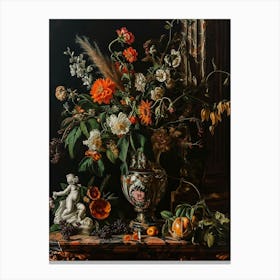 Baroque Floral Still Life Statice 1 Canvas Print