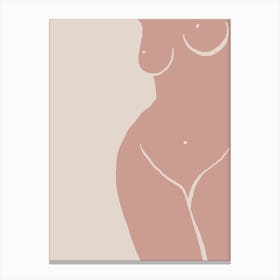Female Nude Closeup Line A Canvas Print