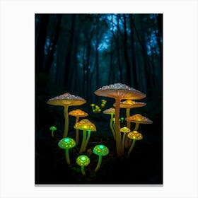 Glow In The Dark Mushrooms Canvas Print