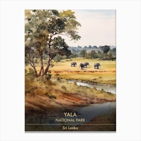 Yala National Park Sri Lanka Watercolour 1 Canvas Print