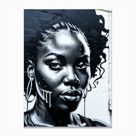 Graffiti Mural Of Beautiful Black Woman 35 Canvas Print