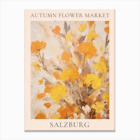 Autumn Flower Market Poster Salzburg Canvas Print