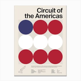 Mid Century Circuit Of The Americas F1 Canvas Print