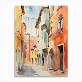 Ferrara, Italy Watercolour Streets 3 Canvas Print