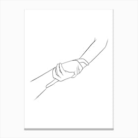 Hand Holding A Hand Canvas Print