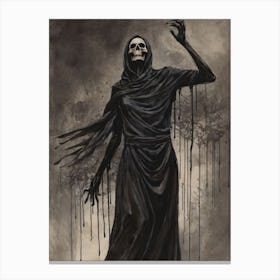 Dance With Death Skeleton Painting (13) Canvas Print
