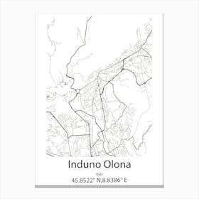 Induno Olona,Italy Minimalist Map Canvas Print