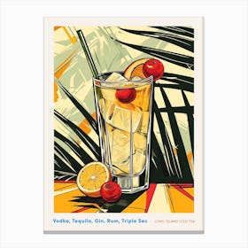 Art Deco Long Island Iced Tea 2 Poster Canvas Print