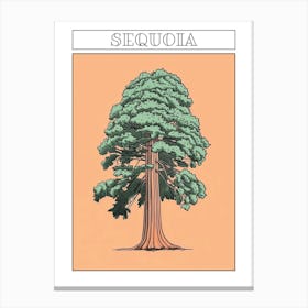 Sequoia Tree Minimalistic Drawing 3 Poster Canvas Print