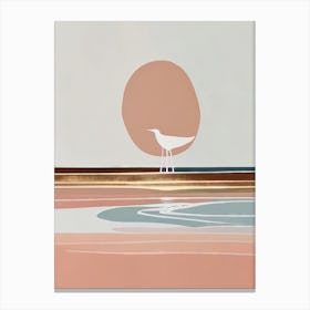 Seagull In the Sunset - Abstract Minimal Boho Beach Canvas Print