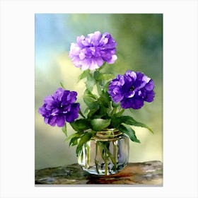 Flower Bouquet In Glass Vase 3 Canvas Print
