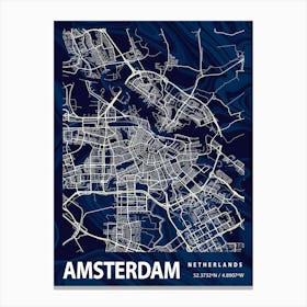 Amsterdam Map Canvas Print