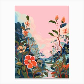 Boho Wildflower Painting Wild Rose 1 Canvas Print