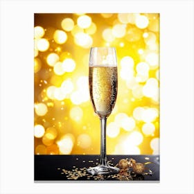 Champagne Glass On A Table Canvas Print