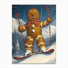 Gingerbread Skier Canvas Print