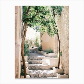Bohemian Stairs In Old Town Eivissa // Ibiza Travel Photography Canvas Print