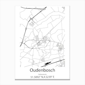 Oudenbosch,Netherlands Minimalist Map Canvas Print