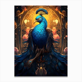 Blue Peacock Canvas Print