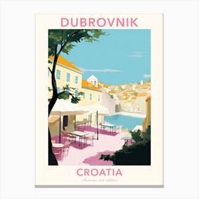 Dubrovnik, Croatia, Flat Pastels Tones Illustration 3 Poster Canvas Print