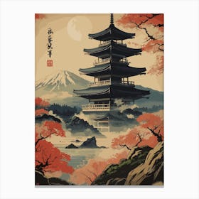 Vintage Japanese Pagoda Canvas Print