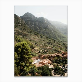 Spanish Village Mallorca | Mountain view over cute houses in Spain Canvas Print