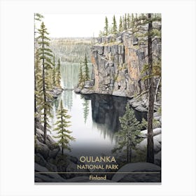 Oulanka National Park Finland Watercolour 1 Canvas Print