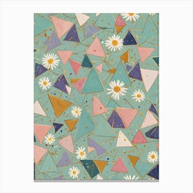 Triangles, Daisies and Confetti Canvas Print