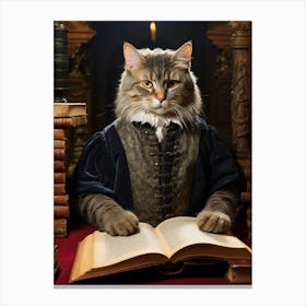 Royal librarian cat Canvas Print