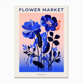 Blue Flower Market Poster Freesia 2 Canvas Print