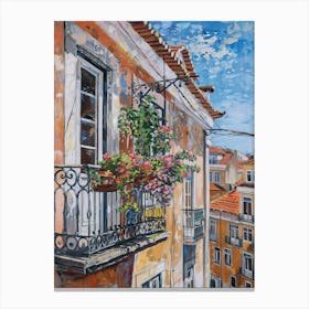 Balcony Painting In Lisbon 1 Canvas Print