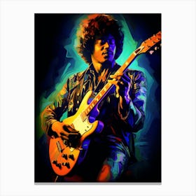 Jimi Hendrix Neon Lights 5 Canvas Print