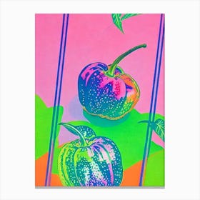 Anaheim Pepper 3 Risograph Retro Poster vegetable Canvas Print