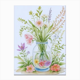 Beautiful Flowers In A Vase Canvas Print