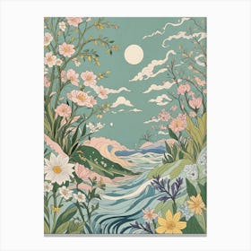 Moonlight In The Ocean Garden Canvas Print