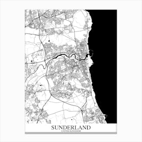 Sunderland White Black Canvas Print