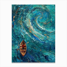 Boat In The Ocean Canvas Print