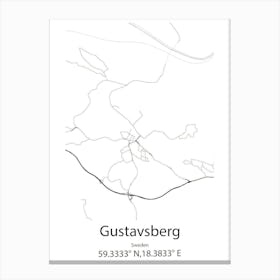 Gustavsberg,Sweden Minimalist Map Canvas Print