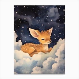 Baby Deer 6 Sleeping In The Clouds Canvas Print