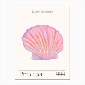 Pink Shell Retro Protection Angel Numbers 444 Canvas Print