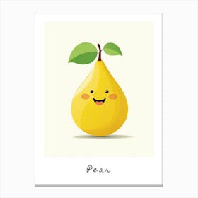 Friendly Kids Pear 2 Poster Canvas Print