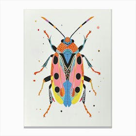 Colourful Insect Illustration June Bug 1 Canvas Print