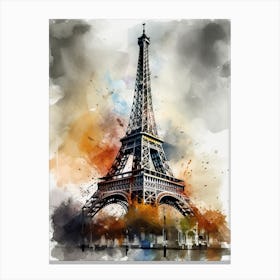 Eiffel Tower Paris France Sketch Drawing Style 3 Canvas Print