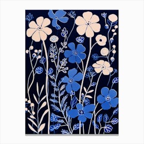 Blue Flower Illustration Gypsophila 2 Canvas Print
