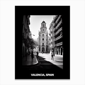 Poster Of Valencia, Spain, Mediterranean Black And White Photography Analogue 8 Canvas Print