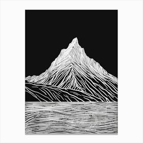 Ben Wyvis Mountain Line Drawing 2 Canvas Print