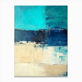 Teal And Beige Abstract Canvas Print