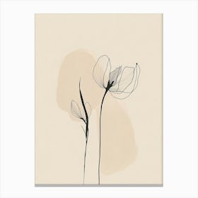 Flowers On A Beige Background Canvas Print