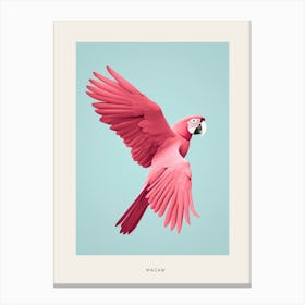 Minimalist Macaw 1 Bird Poster Canvas Print